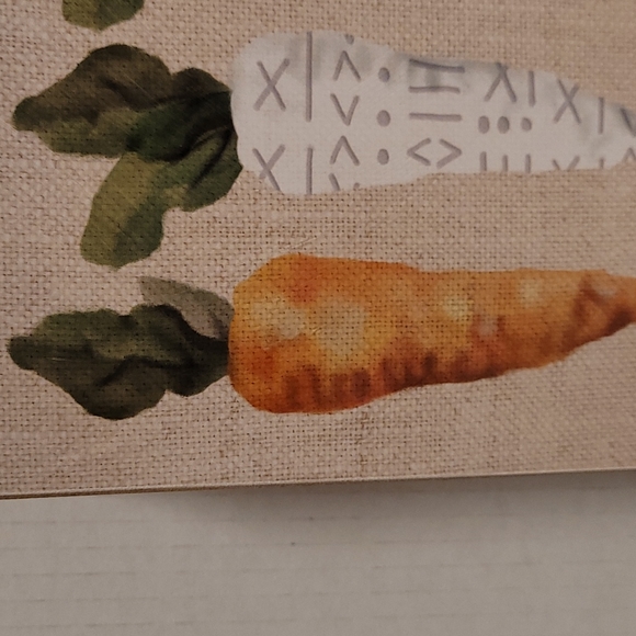 Adorable Orange and White Burlap Carrots Canvas Plaque - Picture 5 of 14